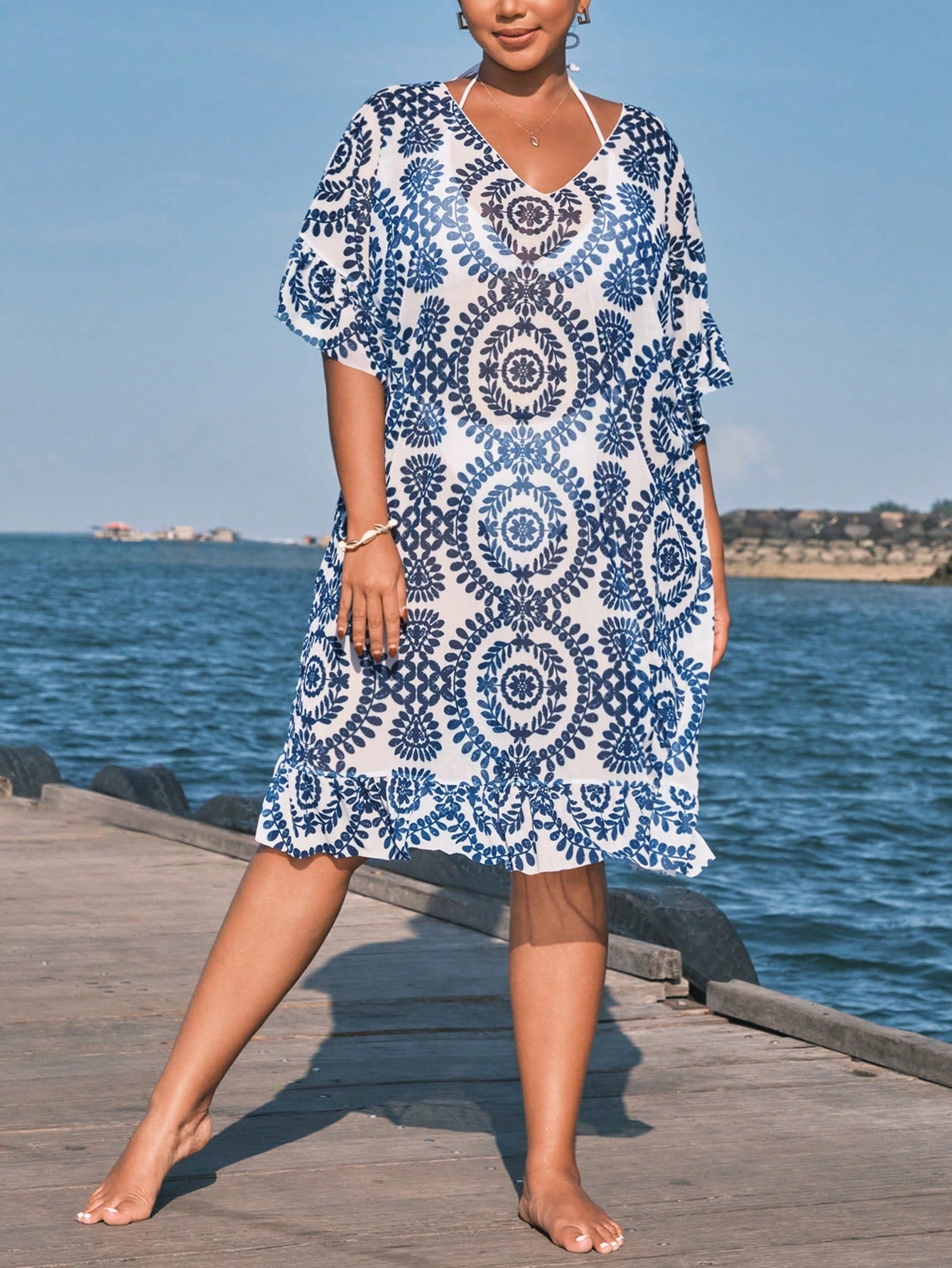 Saída de Praia Plus Size Sunset Glow